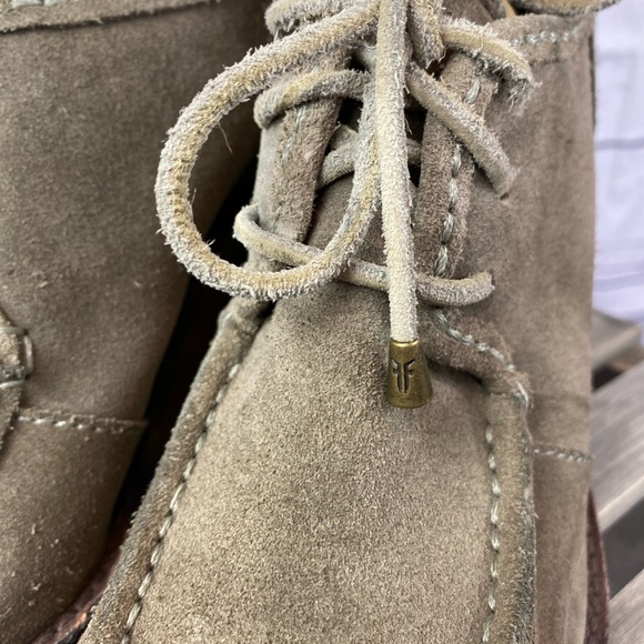 Frye Caroline Low Ankle Lace Grey Wedge - 8.5 US - Picture 7 of 12